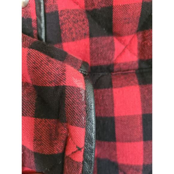 Jenni Kayne x Crescent Down Works Buffalo Check Plaid Flannel Jacket Red Size M - Picture 10 of 10